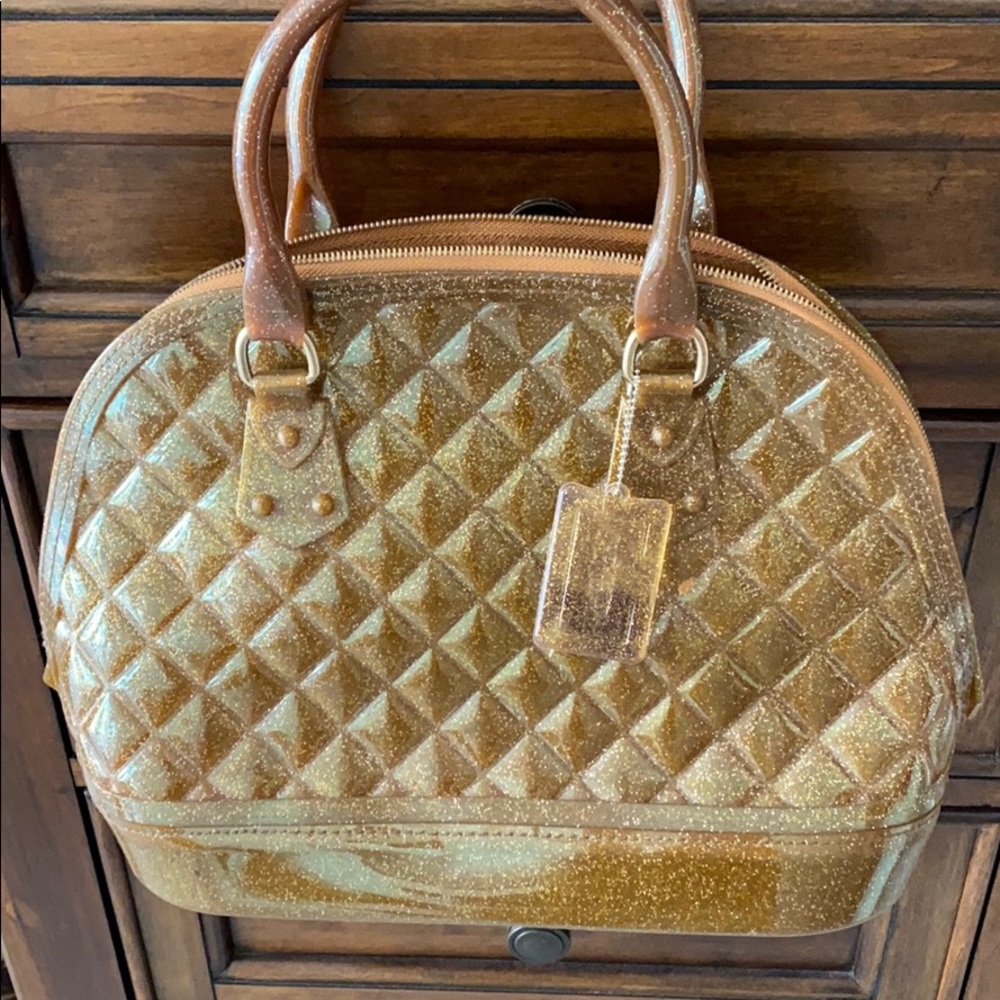 Chemistry gold glitter purse
